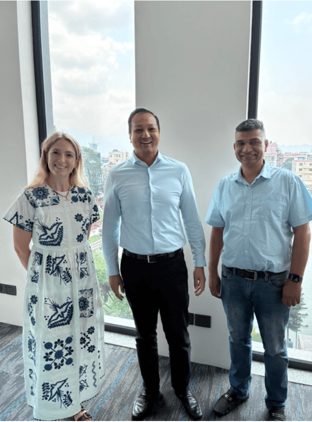 Alexandra Coleman with the SilverLining team in Kathmandu